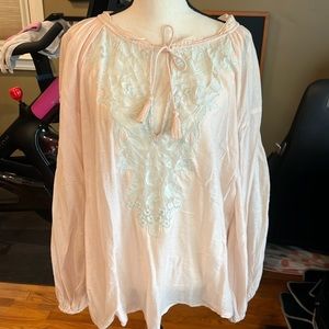 Free People Lace Insert Tunic Top
